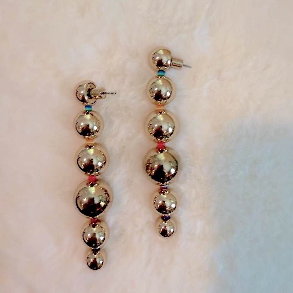 ELSIE FRIEDA Gold Beaded Drop Earrings